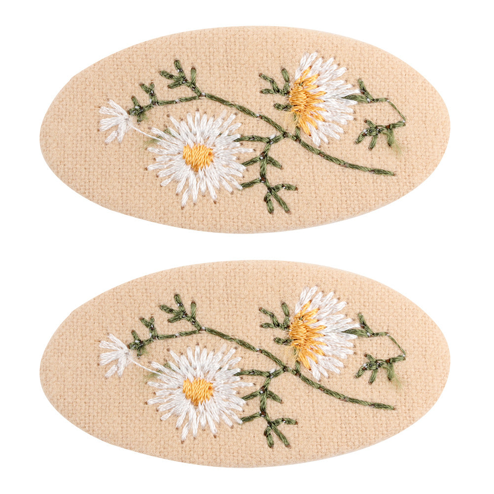 Wholesale Fabric Embroidery Three-dimensional Small Flowers Hair Clips